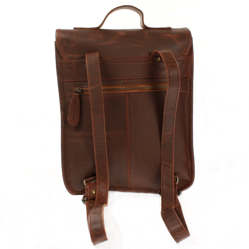 Leconi Freizeitrucksack Lederrucksack Cityrucksack Leder braun LE1030 Preisnachlass