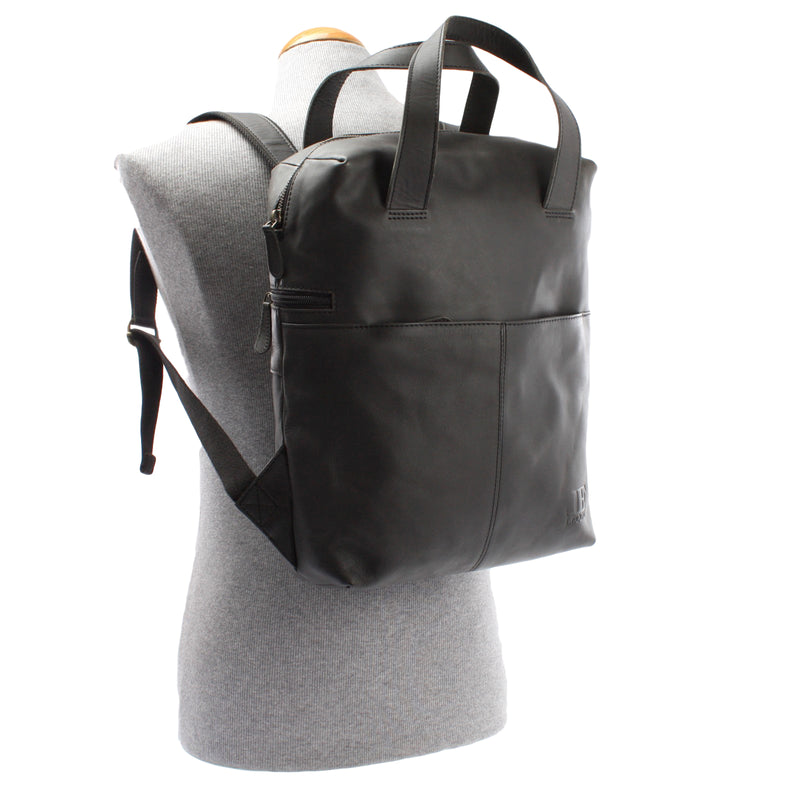 Leconi Stadtrucksack Lederrucksack Leder dunkelgrau LE1023 Saisonschlussverkauf