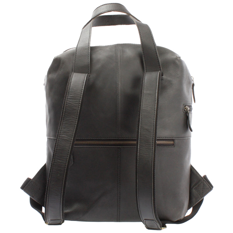Leconi Stadtrucksack Lederrucksack Leder dunkelgrau LE1023 Saisonschlussverkauf