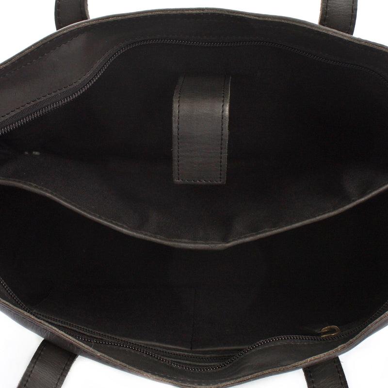 Leconi Schultertasche Damentasche DIN A4 Leder dunkelgrau LE0071 Black Friday
