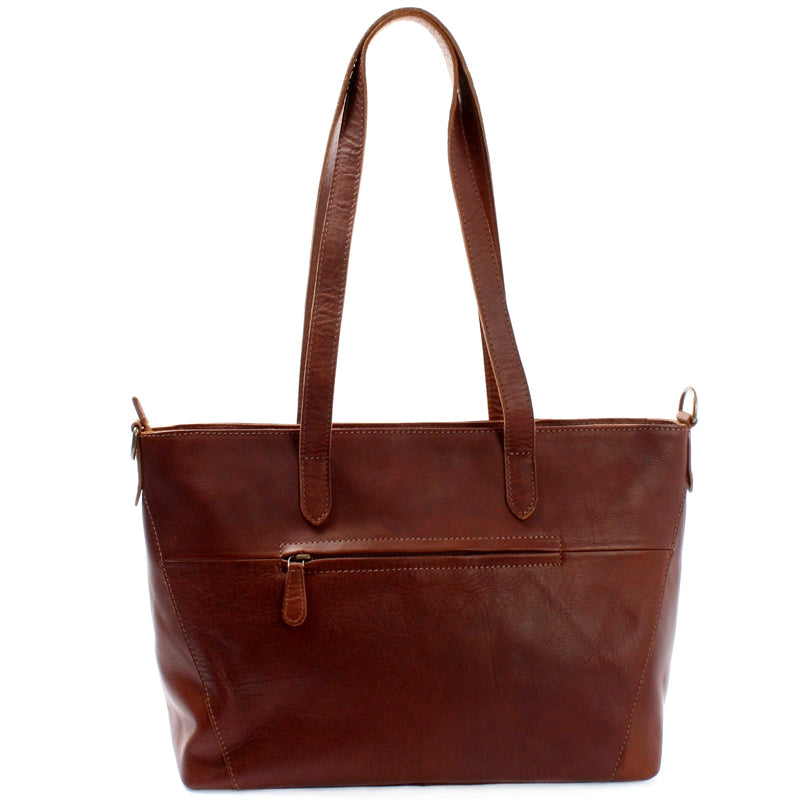 Leconi Schultertasche Damentasche DIN A4 Leder braun LE0071 Cyber Monday