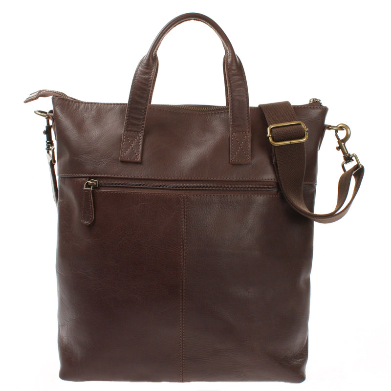 Leconi großer Umhängetasche Henkeltasche Leder dunkelbraun LE0069 Osterangebot