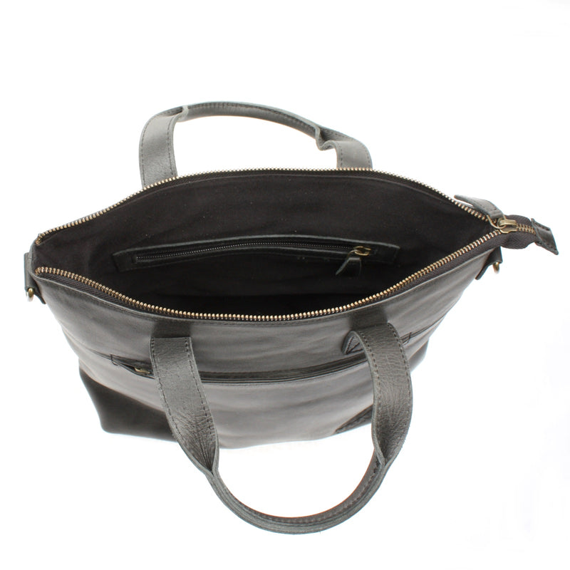 Leconi Damentasche Umhängetasche Ledertasche Leder dunkelgrau LE0068 Valentinstagsangebot