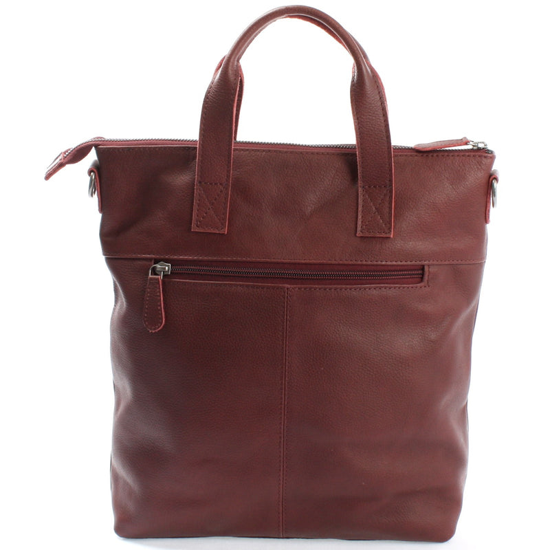 Leconi Henkeltasche Umhängetasche Damentasche Leder bordeaux LE0068 Jubiläumsangebot
