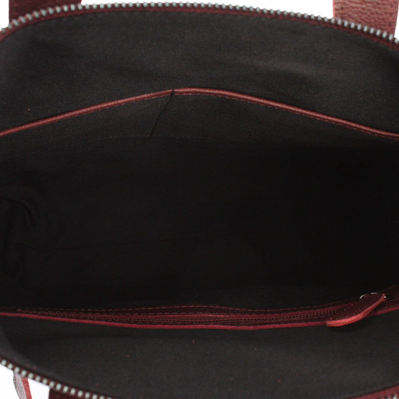Leconi Henkeltasche Umhängetasche Damentasche Leder bordeaux LE0068 Jubiläumsangebot