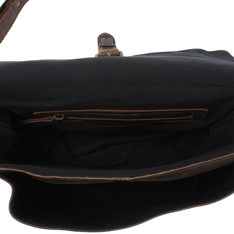 Leconi kleine Umhängetasche Schultertasche Damen Herren Leder schlamm LE3023 Online Outlet