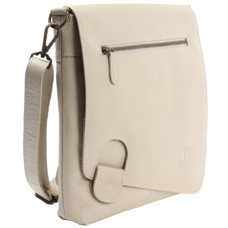 Leconi Umhängetasche Ledertasche Damen Schultertasche Leder beige LE3073 Blitzangebot