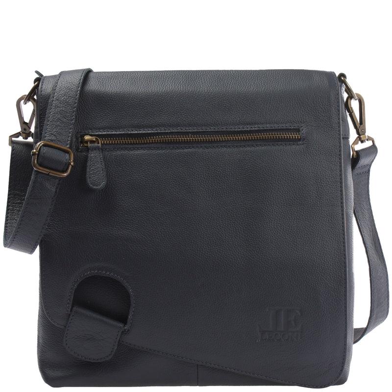 Leconi Umhängetasche Ledertasche Damen Schultertasche Leder navy LE3073