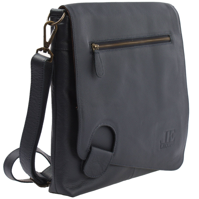 Leconi Umhängetasche Ledertasche Damen Schultertasche Leder navy LE3073 Große Rabatte