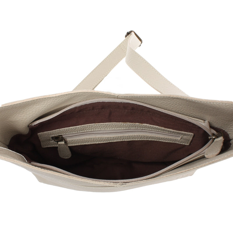 Leconi Damentasche Umhängetasche Handtasche Leder beige LE0065 Neuheiten