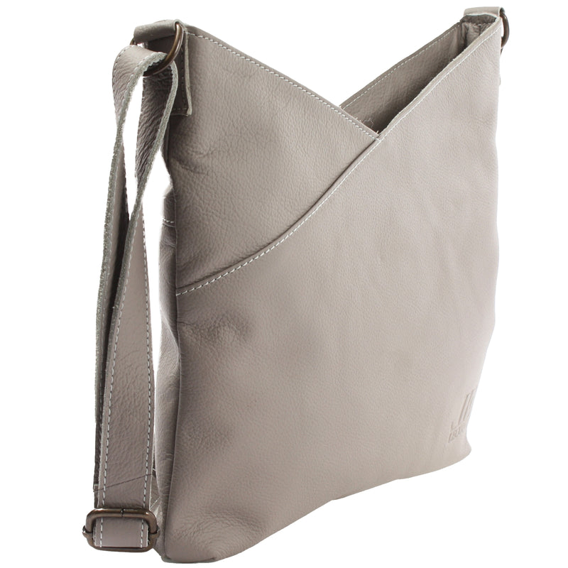 Leconi Damentasche Umhängetasche Handtasche Leder grau LE0065 Bestseller