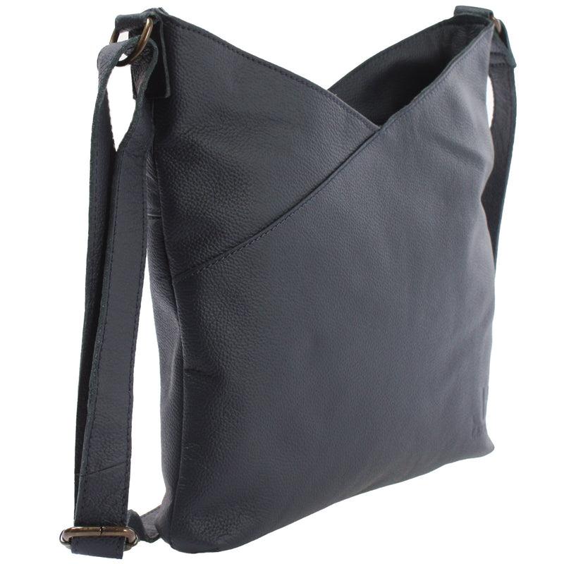 Leconi Damentasche Umhängetasche Handtasche Leder navy LE0065 Saisonale Angebote