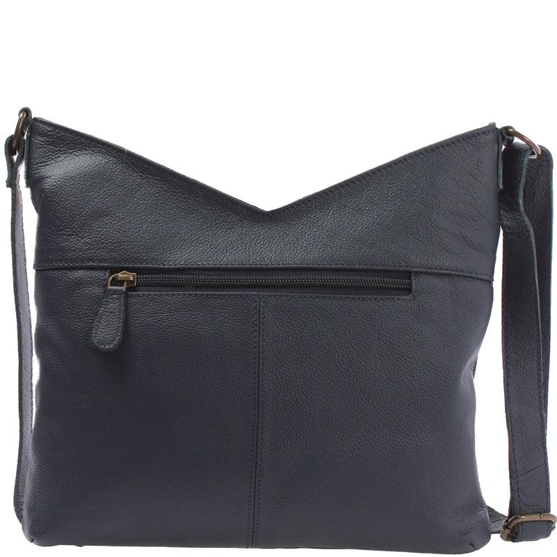 Leconi Damentasche Umhängetasche Handtasche Leder navy LE0065 Saisonale Angebote