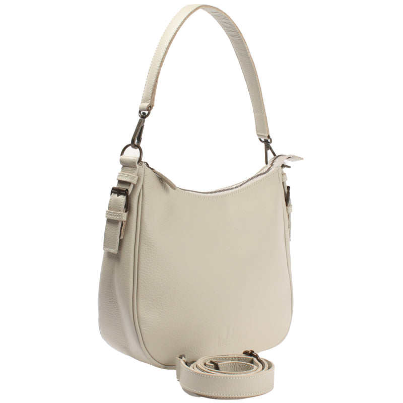 Leconi Schultertasche Ledertasche Damentasche Leder beige LE0063 Kauf eins, bekomm eins gratis