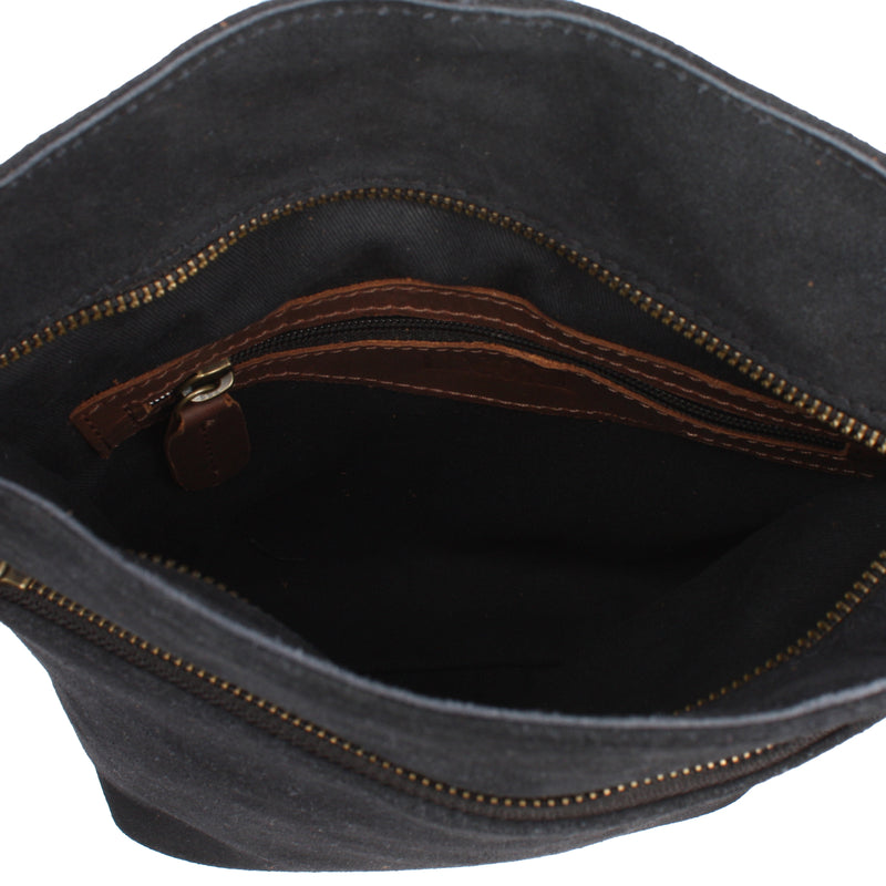 Leconi kleine Umhängetasche Schultertasche Freizeittasche Wildleder anthrazit LE3049 Tägliche Deals