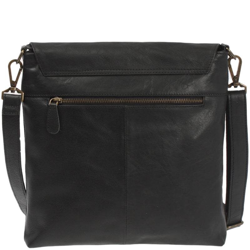 Leconi Umhängetasche Ledertasche Damen Schultertasche Leder schwarz LE3073 Tiefpreis