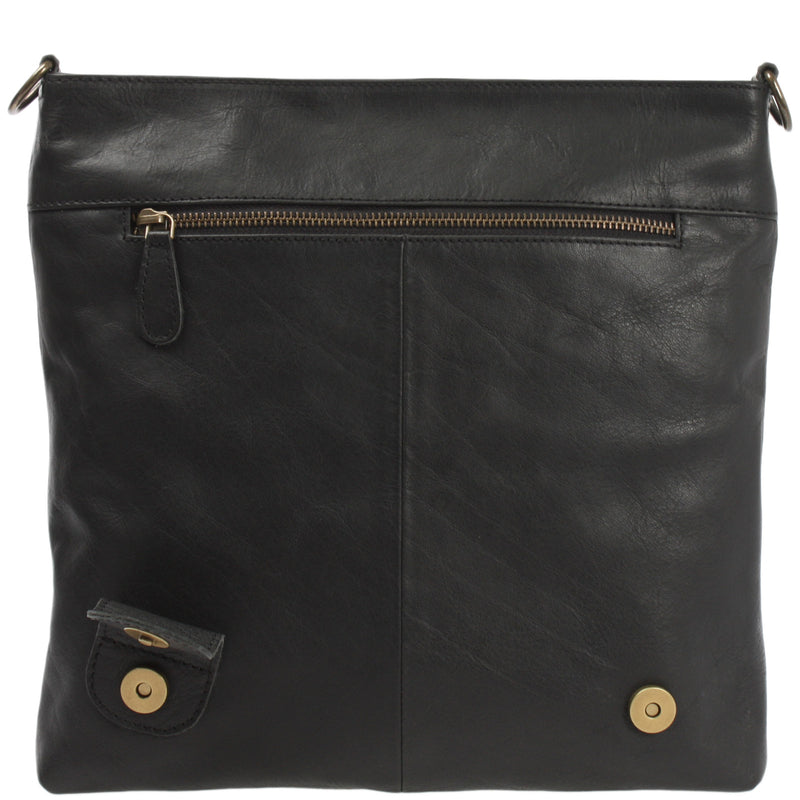 Leconi Umhängetasche Ledertasche Damen Schultertasche Leder schwarz LE3073 Tiefpreis