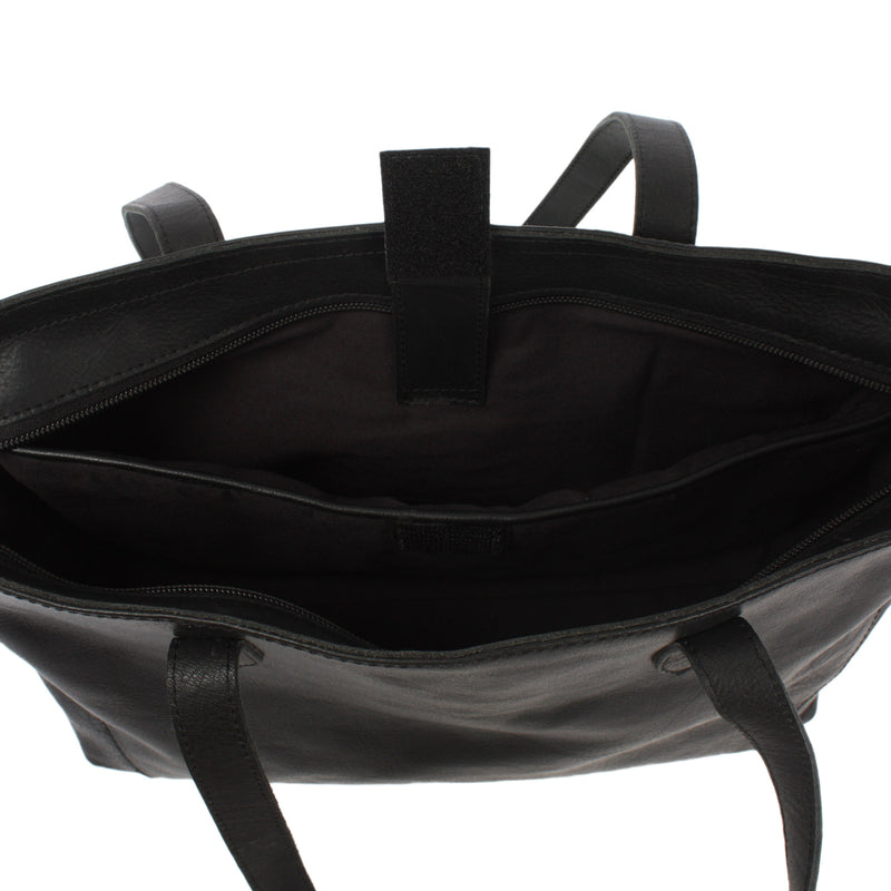 Leconi Schultertasche Damentasche DIN A4 Leder schwarz LE0071 Kostenlose Rückgabe