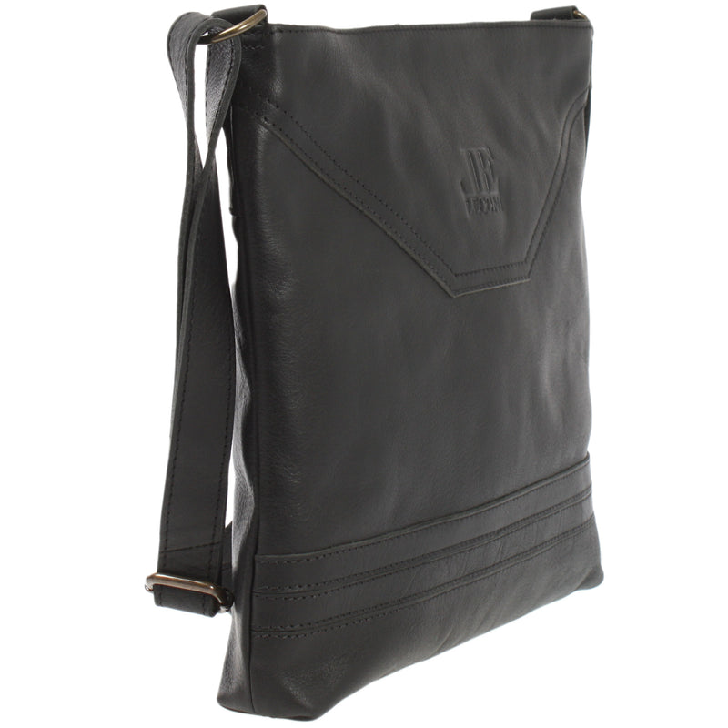 Leconi Umhängetasche Ledertasche Damen Schultertasche Leder schwarz LE0066 JETZT KAUFEN