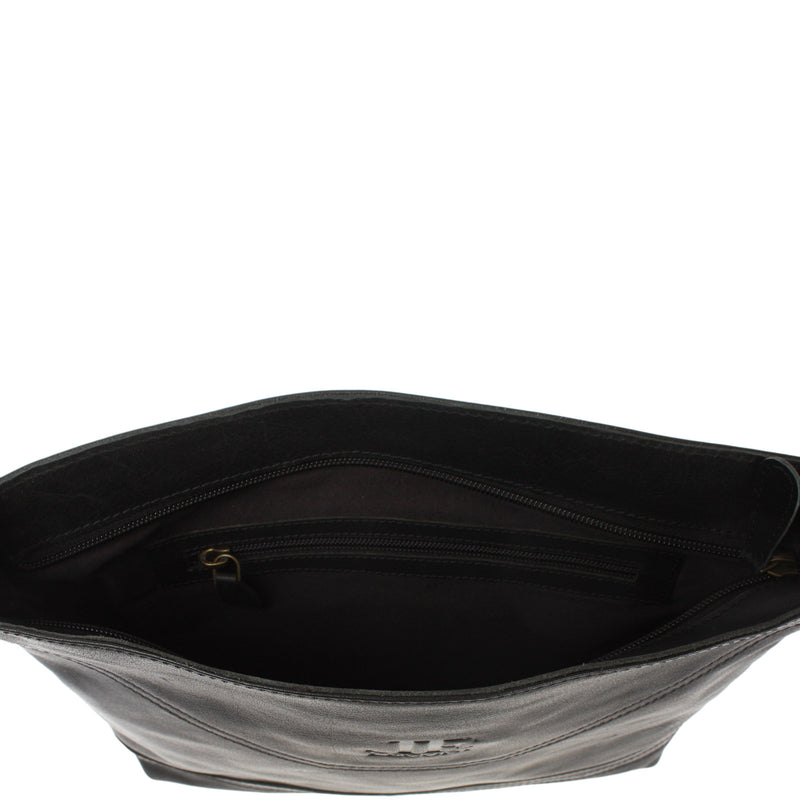 Leconi Umhängetasche Ledertasche Damen Schultertasche Leder schwarz LE0066 JETZT KAUFEN