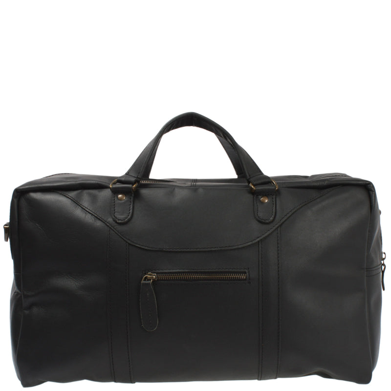 Leconi kleine Reisetasche Weekender Handgepäck Leder schwarz LE2009 Letzte 2 Tage