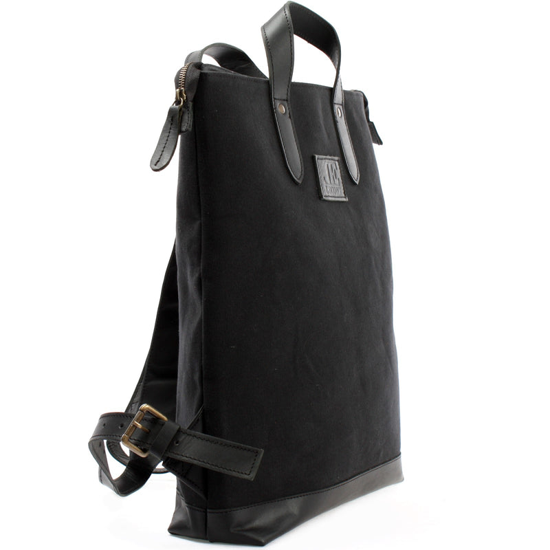 Leconi Freizeitrucksack Rucksack DIN A4 Canvas Leder schwarz LE1021 Letzter Tag