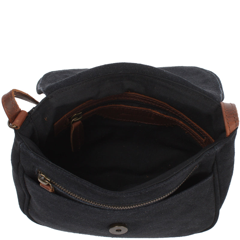 Leconi kleine Umhängetasche Ledertasche Damentasche Schultertasche Veloursleder anthrazit LE3047 Bis zu 50% Rabatt