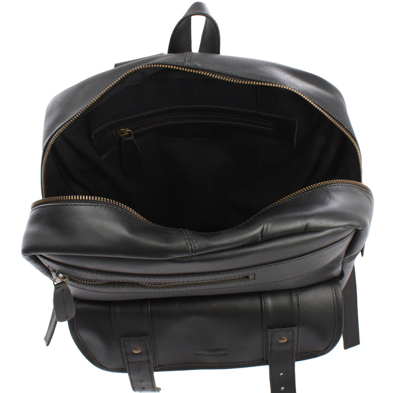Leconi Lederrucksack Freizeitrucksack Wanderrucksack Leder schwarz LE1018 Bis zu 60% Rabatt