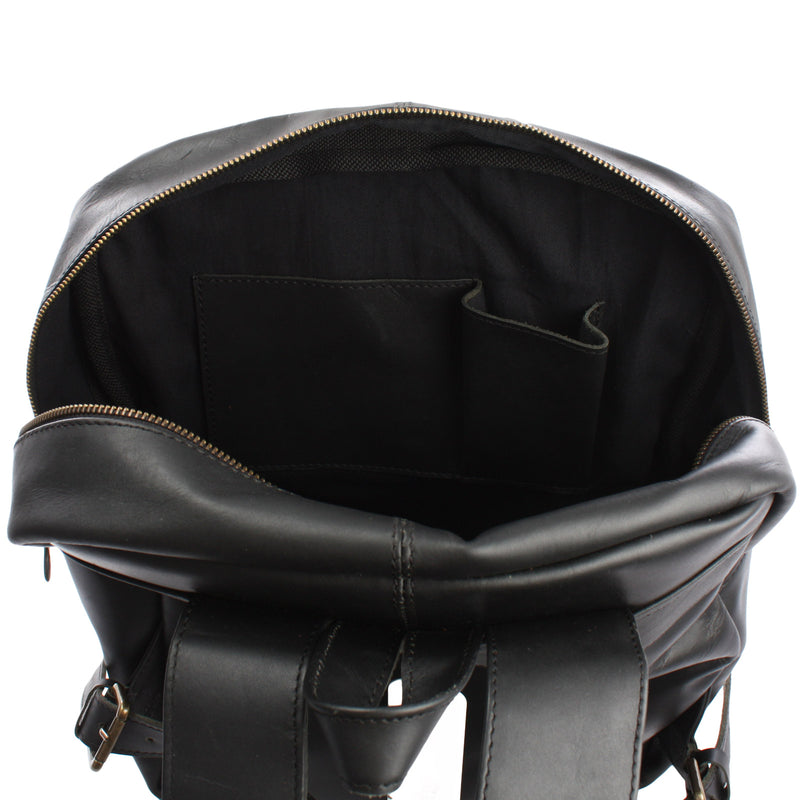 Leconi Lederrucksack Freizeitrucksack Wanderrucksack Leder schwarz LE1018 Bis zu 60% Rabatt