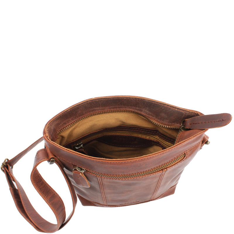 Leconi kleine Umhängetasche Schultertasche Freizeittasche Leder braun LE3086 Bis zu 65% Rabatt
