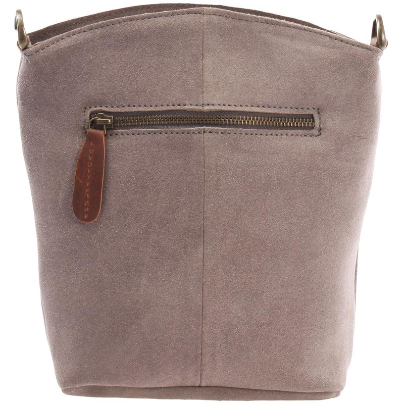 Leconi kleine Umhängetasche Schultertasche Freizeittasche Wildleder grau LE3049 Nur für heute