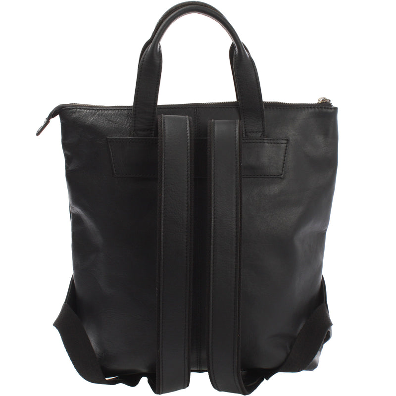 Leconi Rucksack Lederrucksack Freizeitrucksack Damen Herren Leder schwarz LE1031 Vierteljährliche Förderung