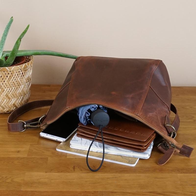 Leconi Umhängetasche Schultertasche Ledertasche Leder braun LE0058 Bis zu 55% Rabatt