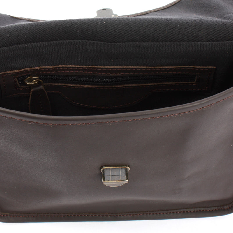 Leconi kleine Umhängetasche Ledertasche Leder dunkelbraun LE3041 Discount Store für neue Produkte