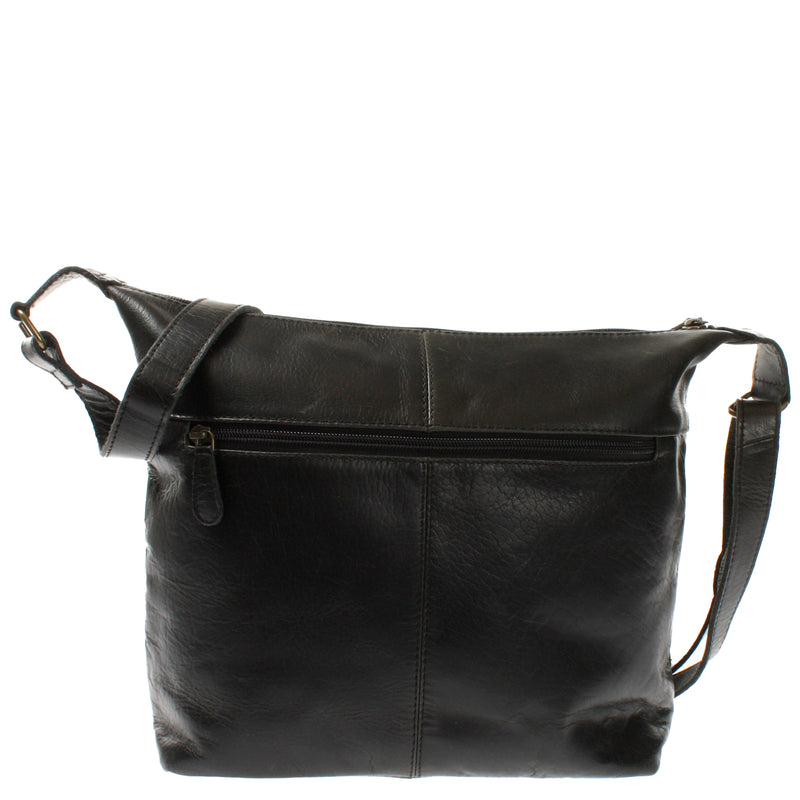 Leconi B-Ware Umhängetasche Beuteltasche Ledertasche Damentasche Leder schwarz LE0064 Nur noch ein Tag übrig