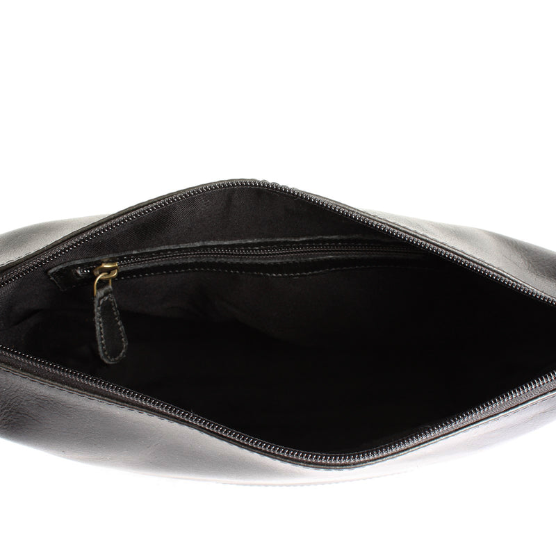 Leconi B-Ware Umhängetasche Beuteltasche Ledertasche Damentasche Leder schwarz LE0064 Nur noch ein Tag übrig