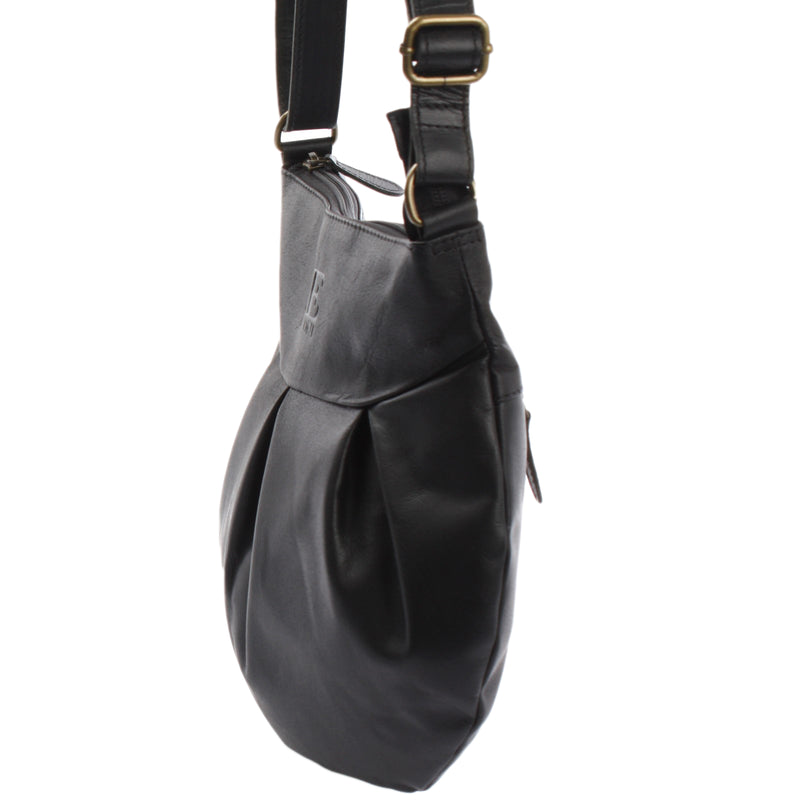 Leconi B-Ware kleine Umhängetasche Ledertasche Damentasche Schultertasche Leder schwarz LE0070 Super Rabatt