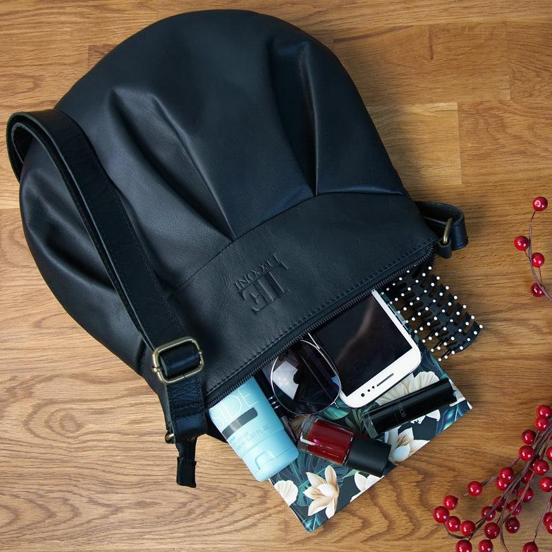Leconi B-Ware kleine Umhängetasche Ledertasche Damentasche Schultertasche Leder schwarz LE0070 Super Rabatt