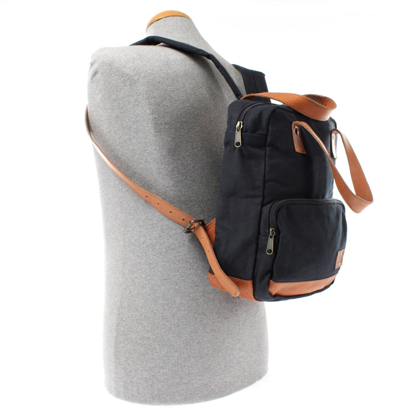 Leconi B-Ware Canvasrucksack kleiner Freizeitrucksack Damen Herren Canvas navy LE1028 Fabrikladen