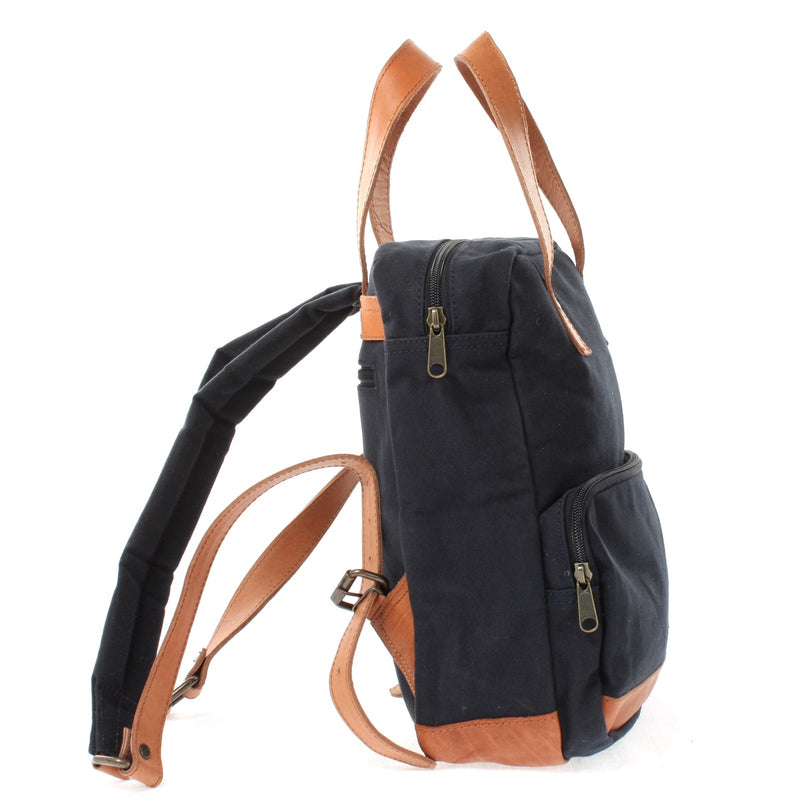 Leconi B-Ware Canvasrucksack kleiner Freizeitrucksack Damen Herren Canvas navy LE1028 Fabrikladen