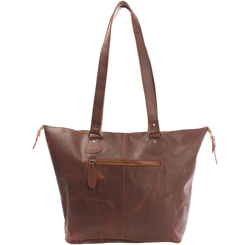 Leconi B-Ware Schultertasche Damentasche Handtasche Leder braun LE0052 Im Verkauf