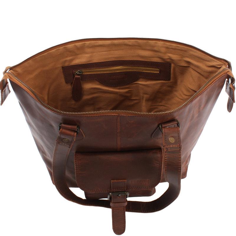 Leconi B-Ware Schultertasche Damentasche Handtasche Leder braun LE0052 Im Verkauf