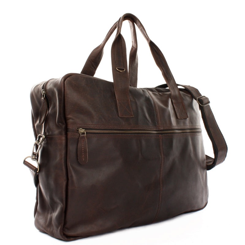 Leconi Weekender kleine Reisetasche Sporttasche vintage Leder dunkelbraun LE2018 Online