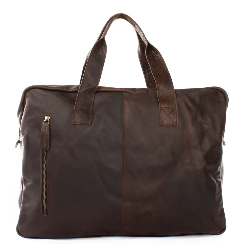 Leconi Weekender kleine Reisetasche Sporttasche vintage Leder dunkelbraun LE2018 Online