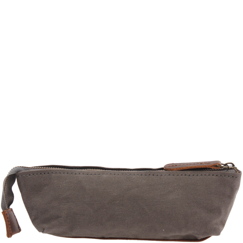Leconi Stiftemappe Federtasche Stifteetui Federmappe Damen Herren Canvas Leder grau LE9026 Hotsell