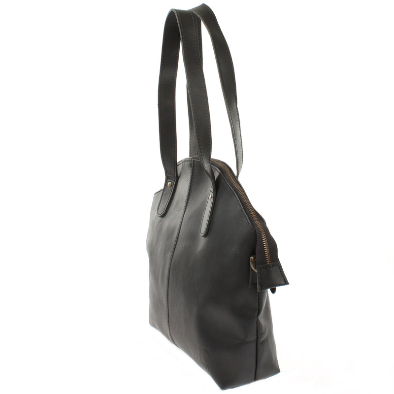 Leconi Shopper Schultertasche Damen Handtasche Ledertasche Henkeltasche Leder schwarz LE0060 Günstiger Verkauf