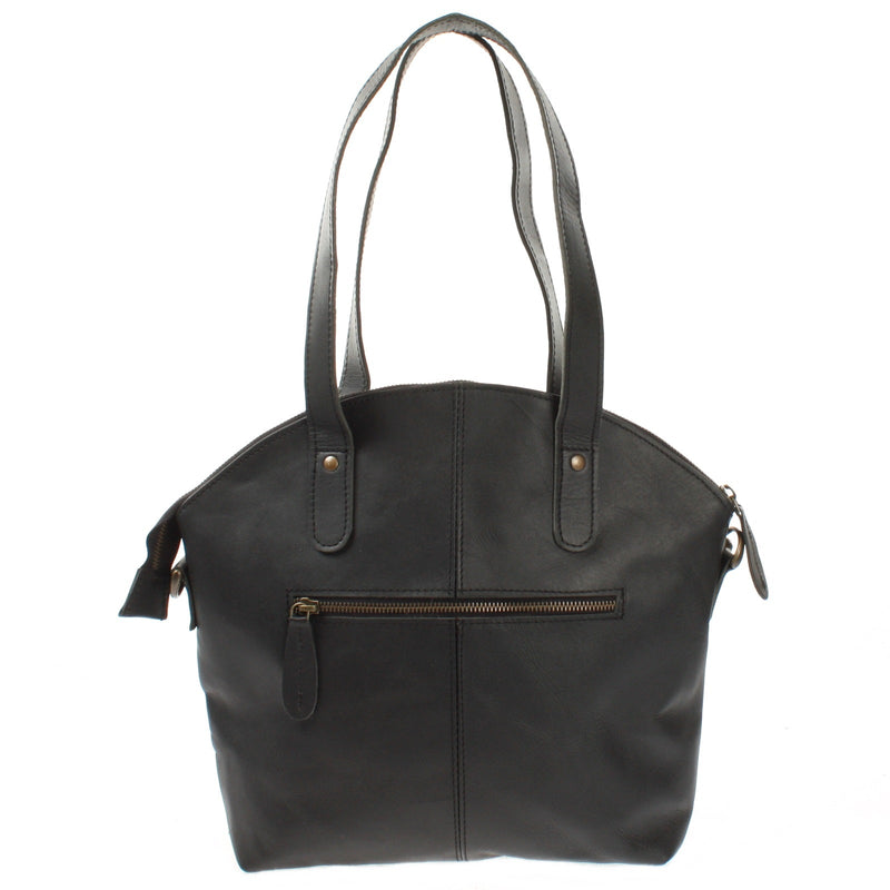 Leconi Shopper Schultertasche Damen Handtasche Ledertasche Henkeltasche Leder schwarz LE0060 Günstiger Verkauf