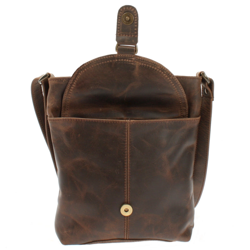 Leconi Umhängetasche Schultertasche Damen Herren Used Look Leder schlamm LE3072 Meist gekauft