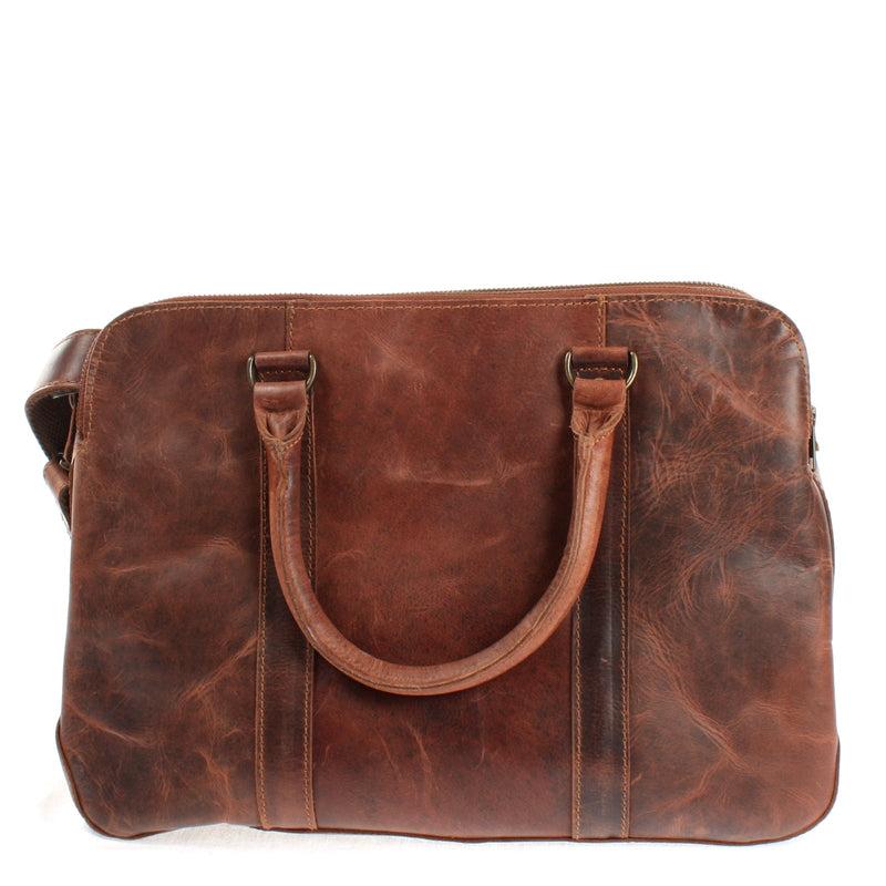 Leconi Umhängetasche Schultertasche Henkeltasche Damentasche Aktentasche Businesstasche Leder kastanie LE3065 Fabrikpreis