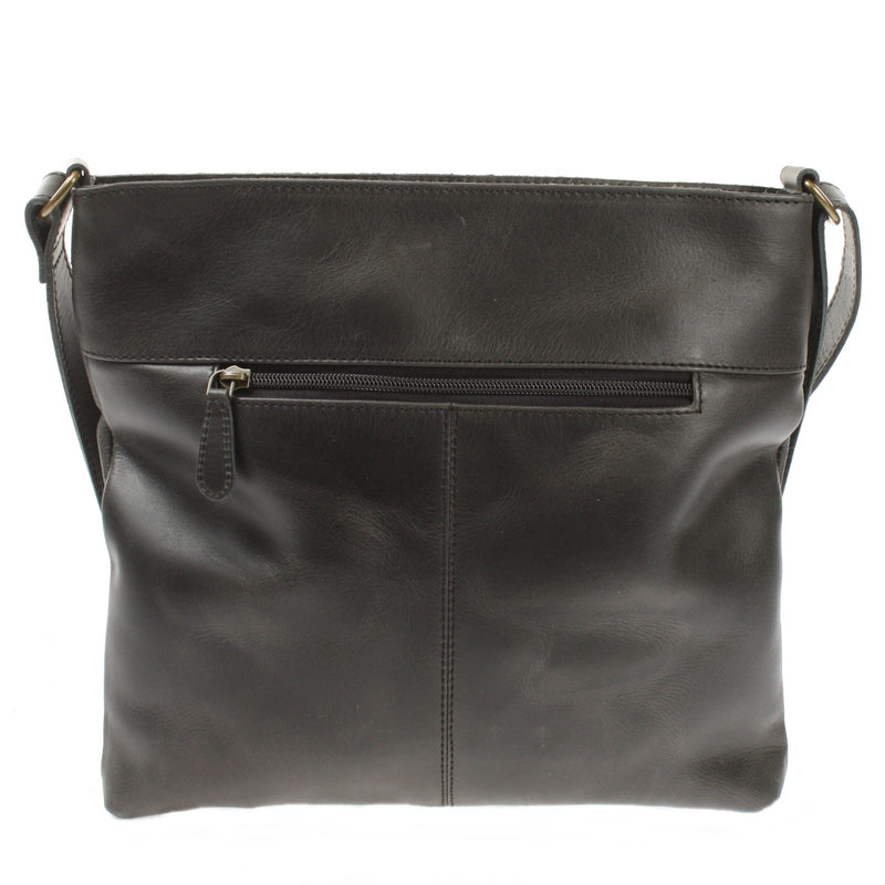 Leconi Umhängetasche Ledertasche Damen Schultertasche Leder dunkelgrau LE0066 Großer Ausverkauf